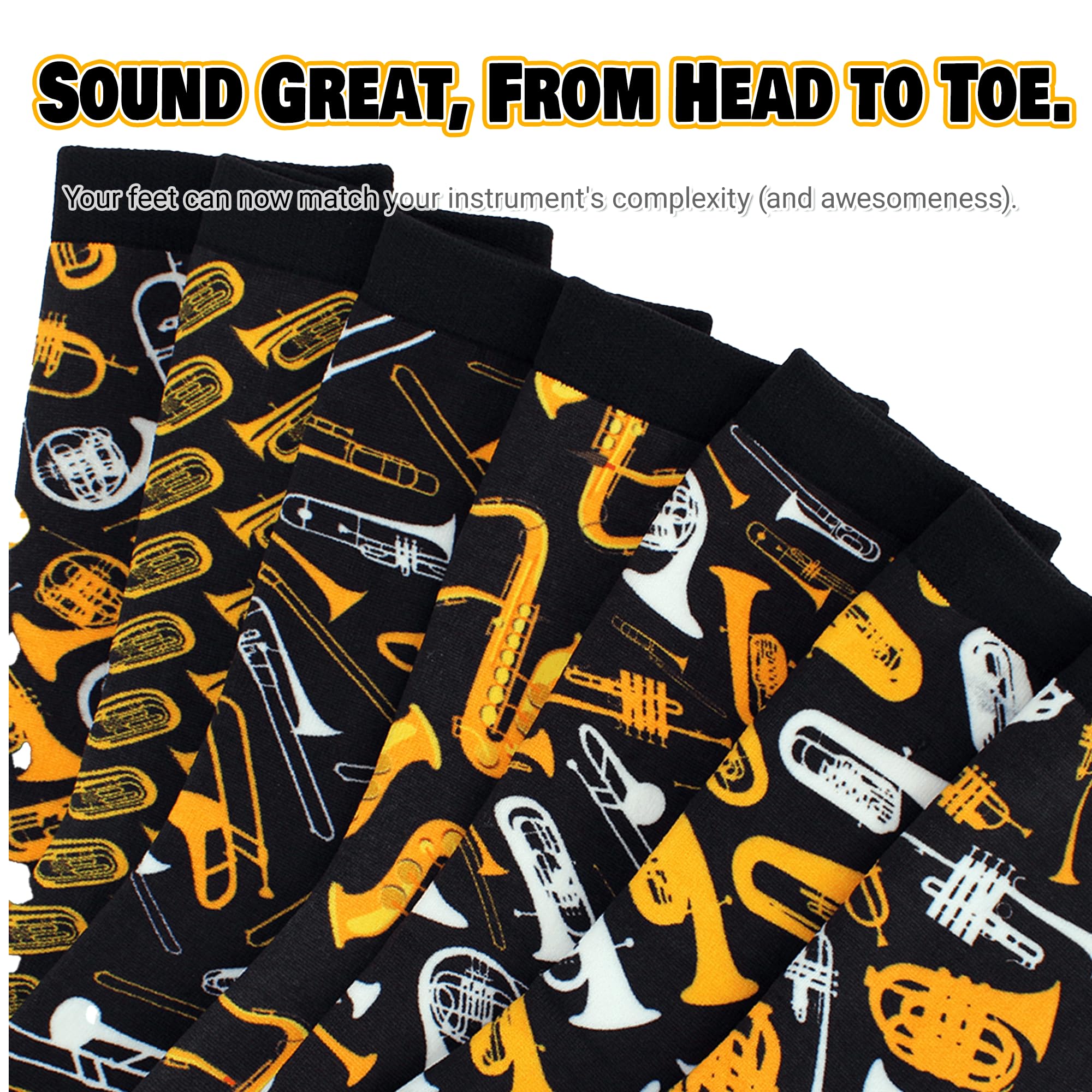 Music Instruments Socks for Men Women, Novelty Socks Gift for Musicians & Music Lovers