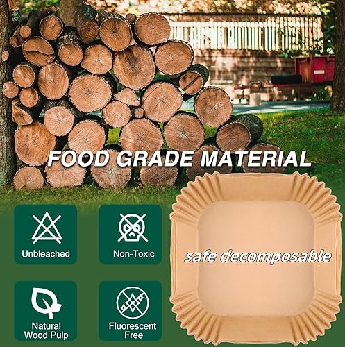 Miniatura 5 de Forros de papel desechables para freidora de aire, papel pergamino antiadherente, accesorios para freidora de aire, a prueba de aceite, a prueba de
