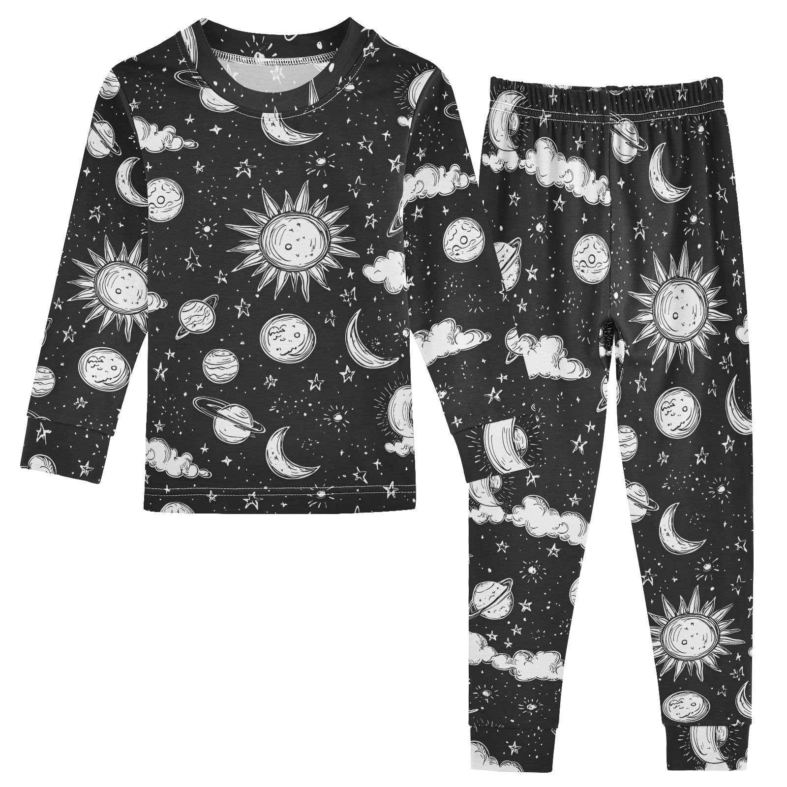 UMIRIKO Mandala Moon Sun Pajamas Sets 2 Pieces Pjs Sleepwear Clothes Long Sleeve Lounge Set 3T 202b8435