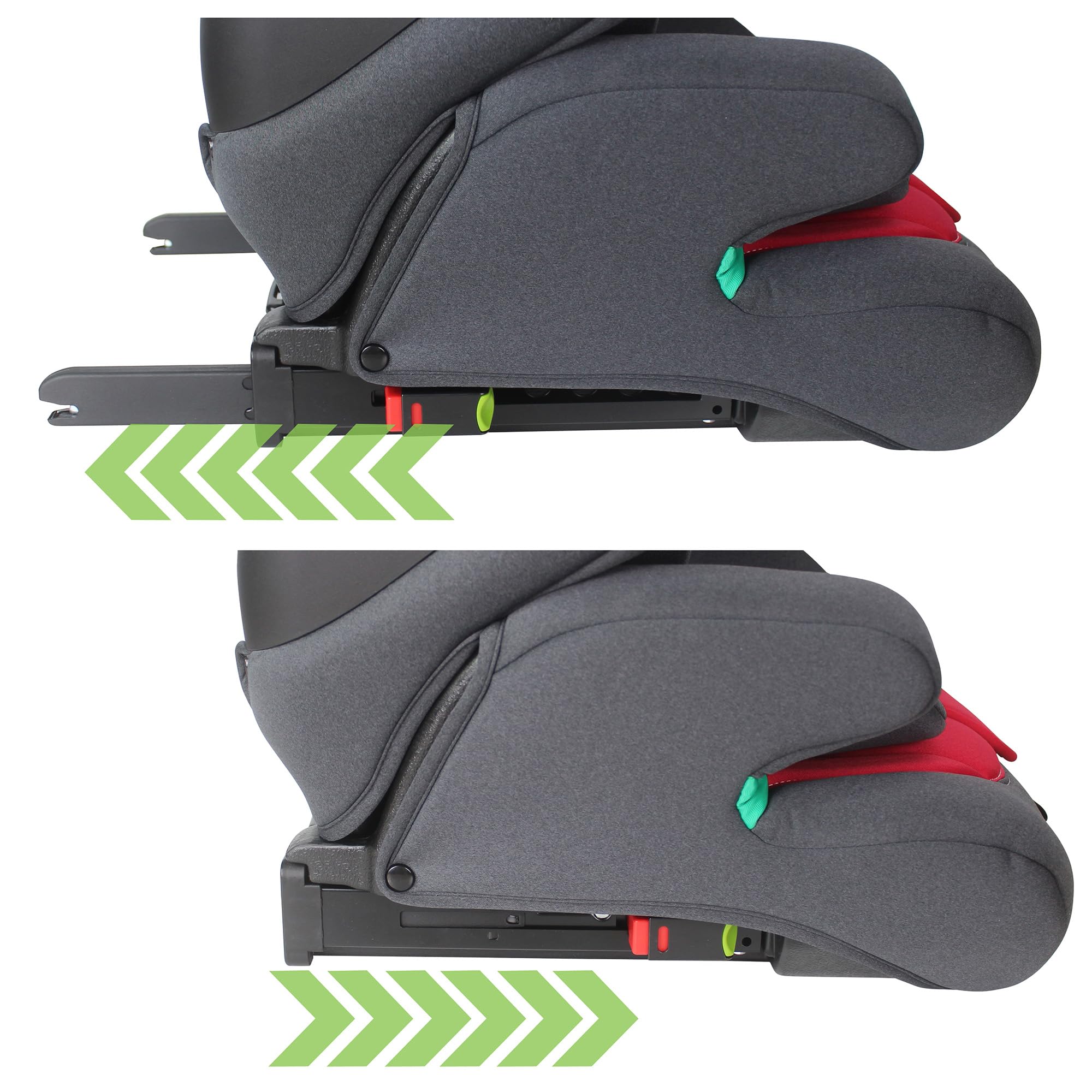 XOMAX LM238 Kindersitz mit ISOFIX I Mitwachsend I 9-36 kg, 15 Monate - 12 Jahre, Gruppe 1/2/3 I 5-Punkt-Gurt und 3-Punkt-Gurt I Bezug Abnehmbar und Waschbar I ECE R129 I Rot