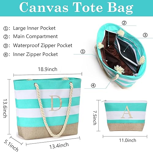 Miniatura 5 de YOOLIFE Beach Bags for Women - Travel Canvas Beach Tote, Pool Waterproof Bag, Travel Essentials, Gifts for Women Birthday