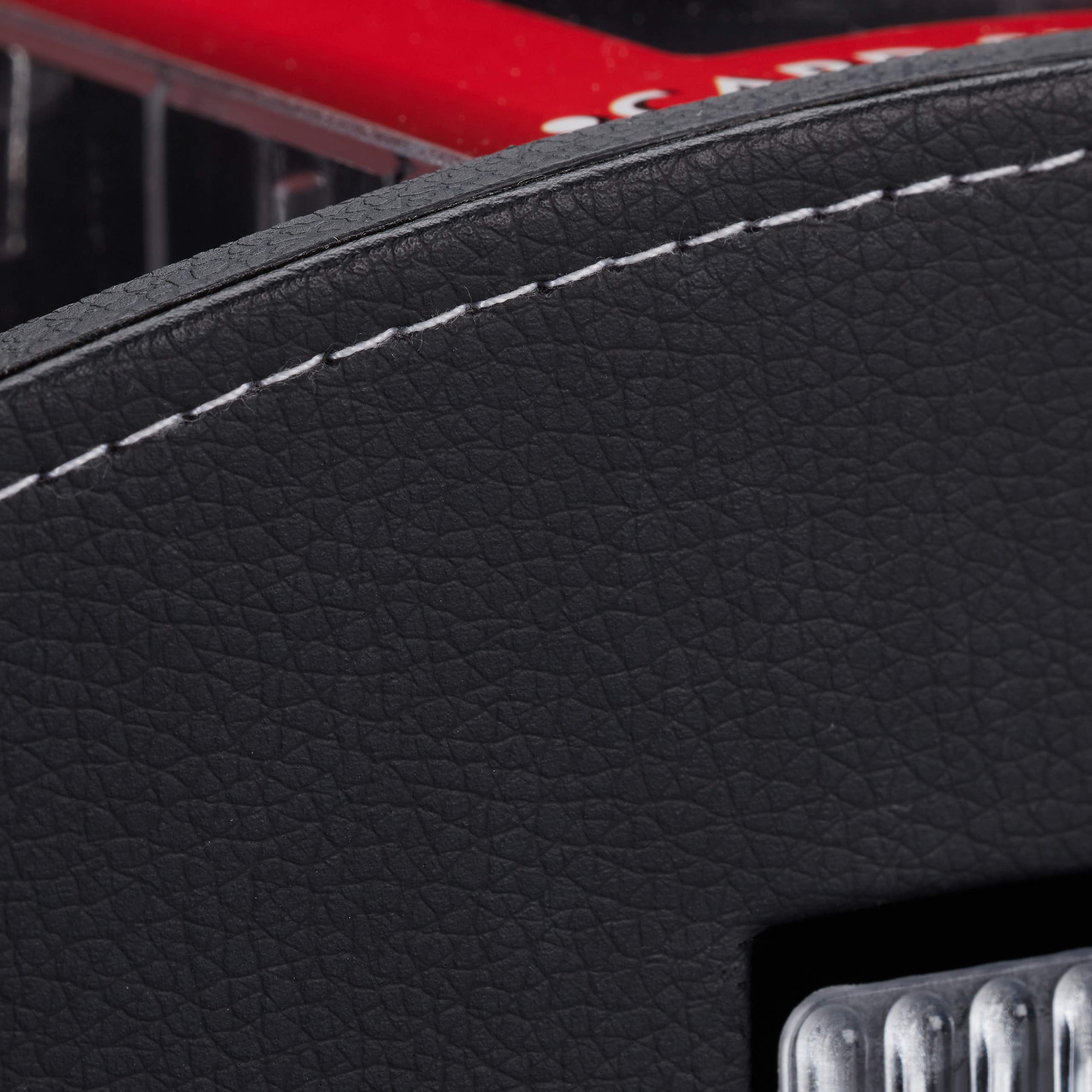 Relaxdays, mescolatore di carte nero elettrico, in pelle, 4 mazzi, mescola automaticamente le carte, standard
