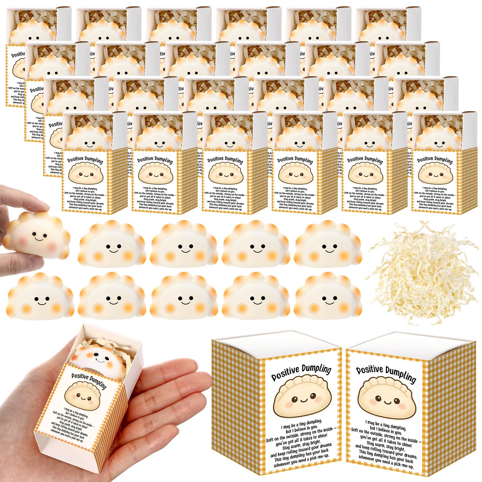 Photo 1 of Wettarn 48 Sets Dumpling Stress Balls with Support Boxes