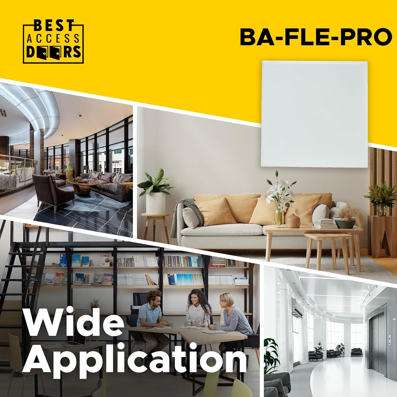 Best 6.5” x 8” Magnetic Wall Access Panel with Adjustable Frame, Flexipro Flush Universal 20-Gauge Steel Access Door for Drywall/Ceilings, No Flange LEED Compliant Drywall Panel, AMZ-BA-FLE-PRO