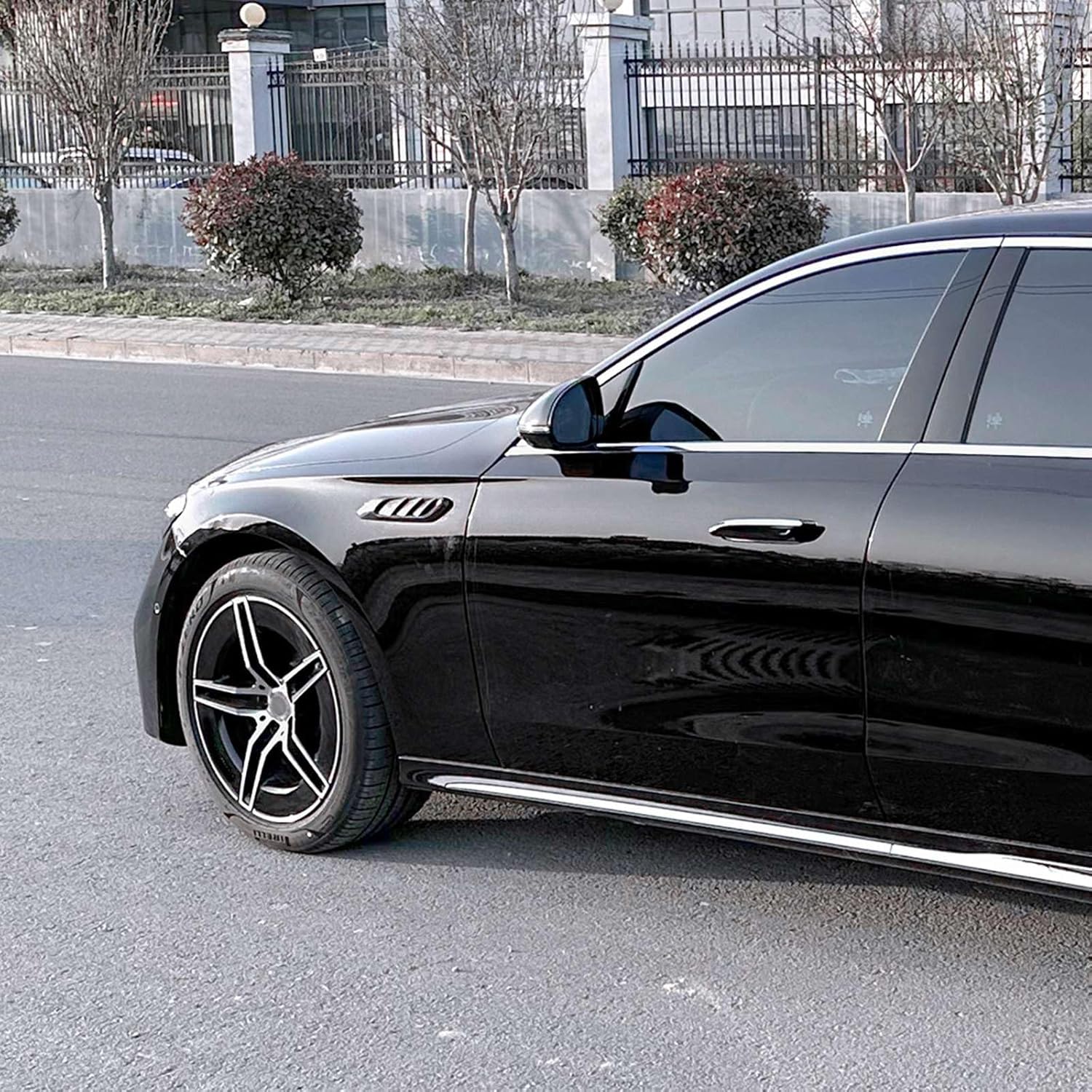 ABS Chrome Front Side Fender Side Air Vent Outlet Fender Trim Compatible with Benz E-Class W214 S214 E260 E300 AMG 2024+