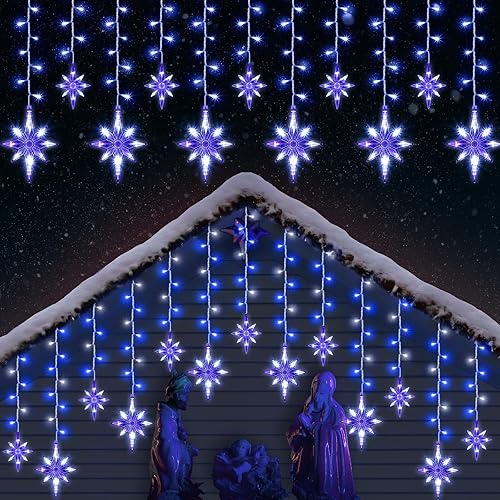 Enhon Guirnalda de luces de Navidad con 14 gotas de luz de Belén para exteriores, 11.5 pies, 175 LED, luces colgantes grandes de estrella de Belén disponible en Yaxa Colombia