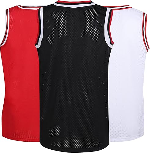 Miniatura 2 de Pullonsy Paquete de 3 camisetas de baloncesto para hombre, de malla, para equipo atlético, uniformes, hip hop, camisetas sin mangas
