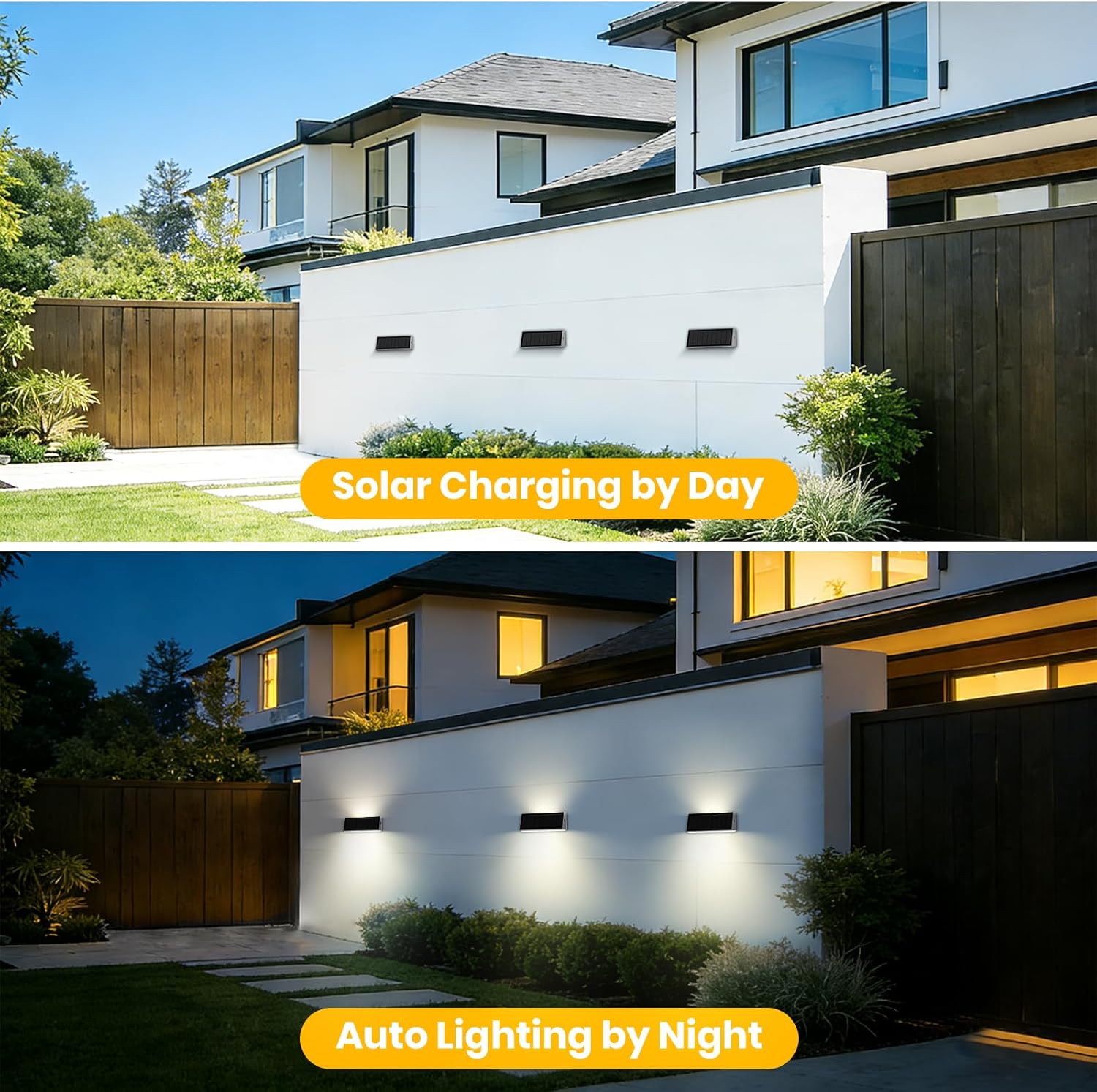 Solar Lights, 700LM Up and Down Solar Outdoor Light Dimmable, 4000K Anti-Glare Solars Wall Lights Outdoor Waterproof for Fence Patio Yard Garage Garden Porch - Image 6