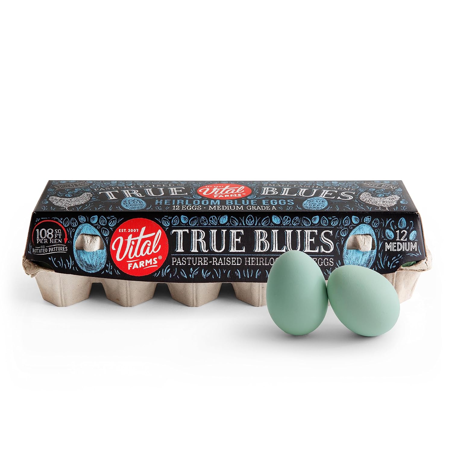 Vital Farms TrueBlues PastureRaised Heirloom Eggs, Medium