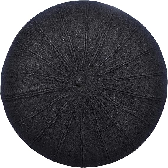 ZLYC Women French Beret Hat Reversible Solid Color Knit Warm Artist Cap