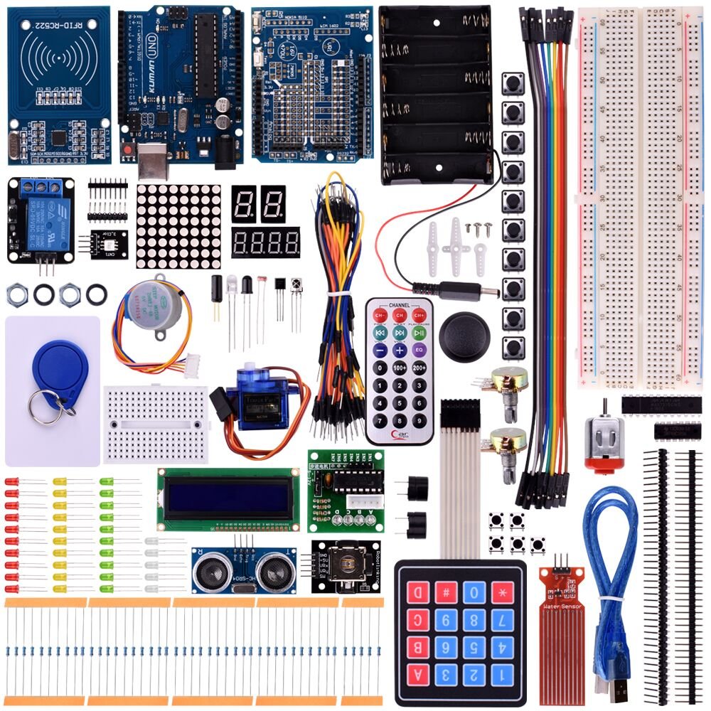 Kuman arduino RFID Starter Kit for UNO R3 Nano Learners beginner with Tutorial, Complete 48 Set kits of Arduino Components With UNO R3 LCD1602 Micro servo Breadboard and Jumper Wires K25