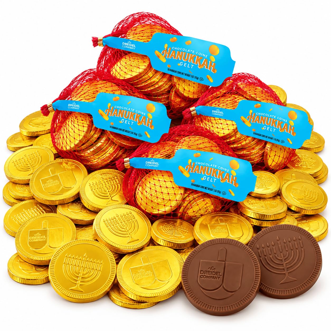 Amazon.com : The Dreidel Company Hanukkah Chocolate Gelt, 6-Pack