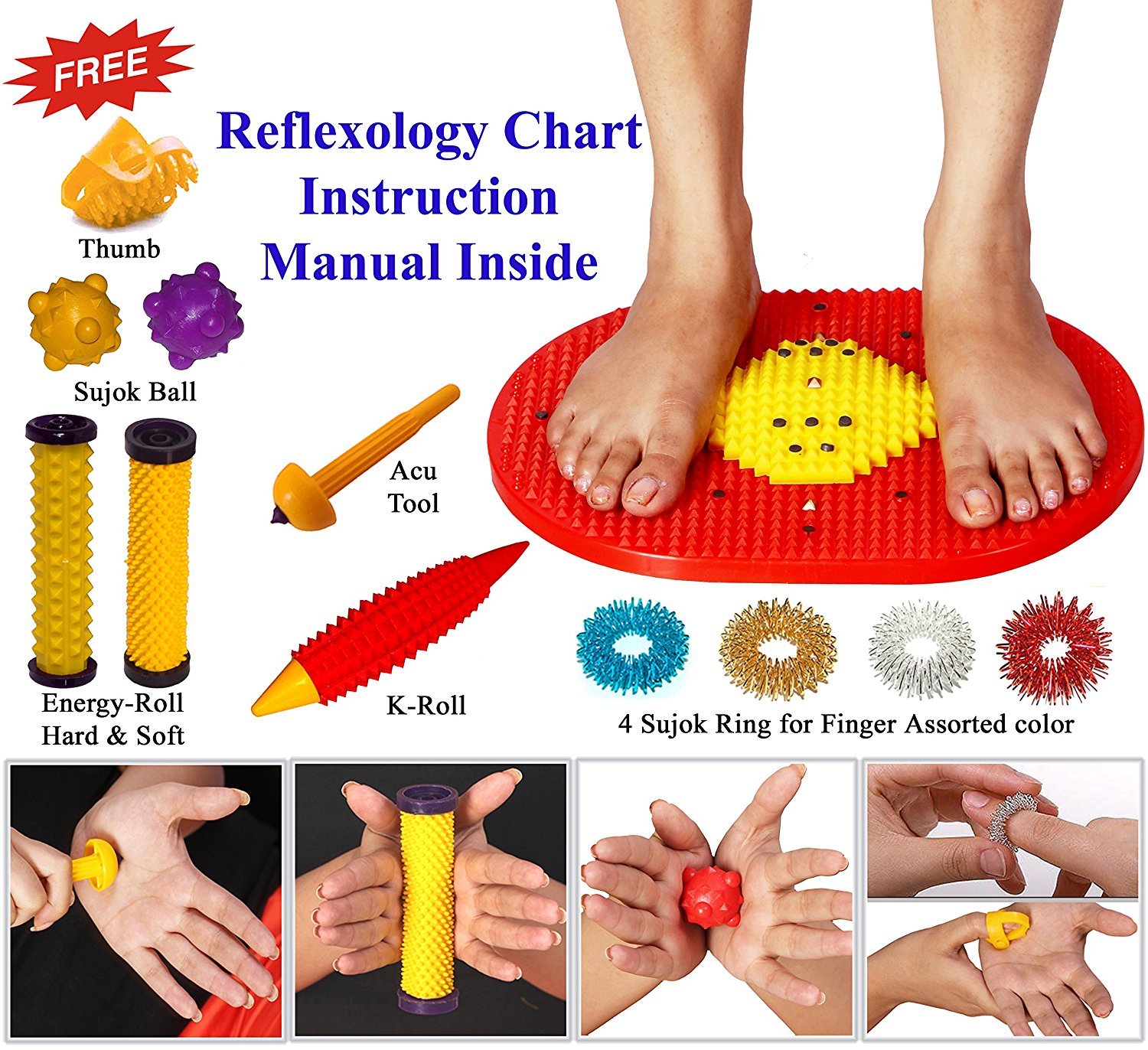 ACS MAT Acupressure Bumper Mat with Pyramids (14x10inches