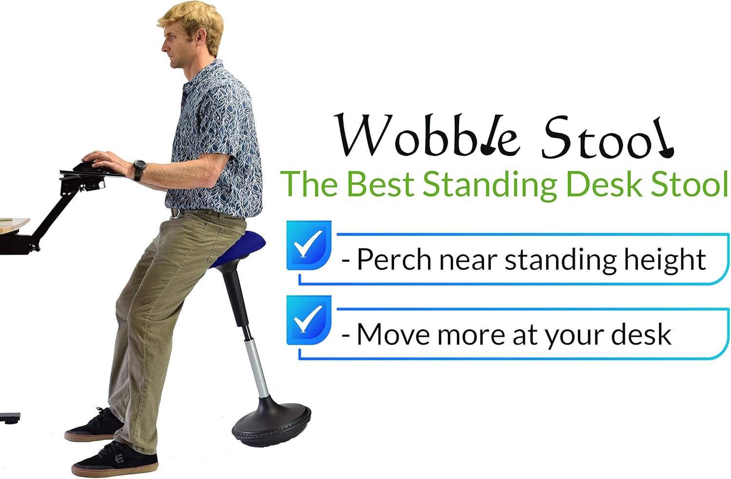 Top Rated WOBBLE STOOL Standing Desk Balance Chair for Active Sitting. Tall ergonomic adjustable height swiveling leaning perch perching ergonomic sit stand high computer chair swivels 360 for adults kids Buy 2 get 3 WOBBLE STOOL Standing Desk Balance Chair for Active Sitting. Tall ergonomic adjustable height swiveling leaning perch perching ergonomic sit stand high computer chair swivels 360 for adults kids
