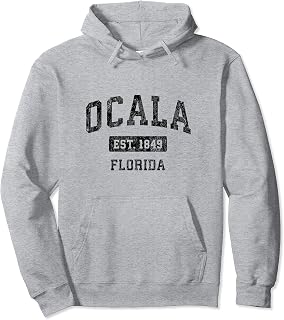 Ocala Florida FL Vintage Sports Design Black Design Pullover Hoodie