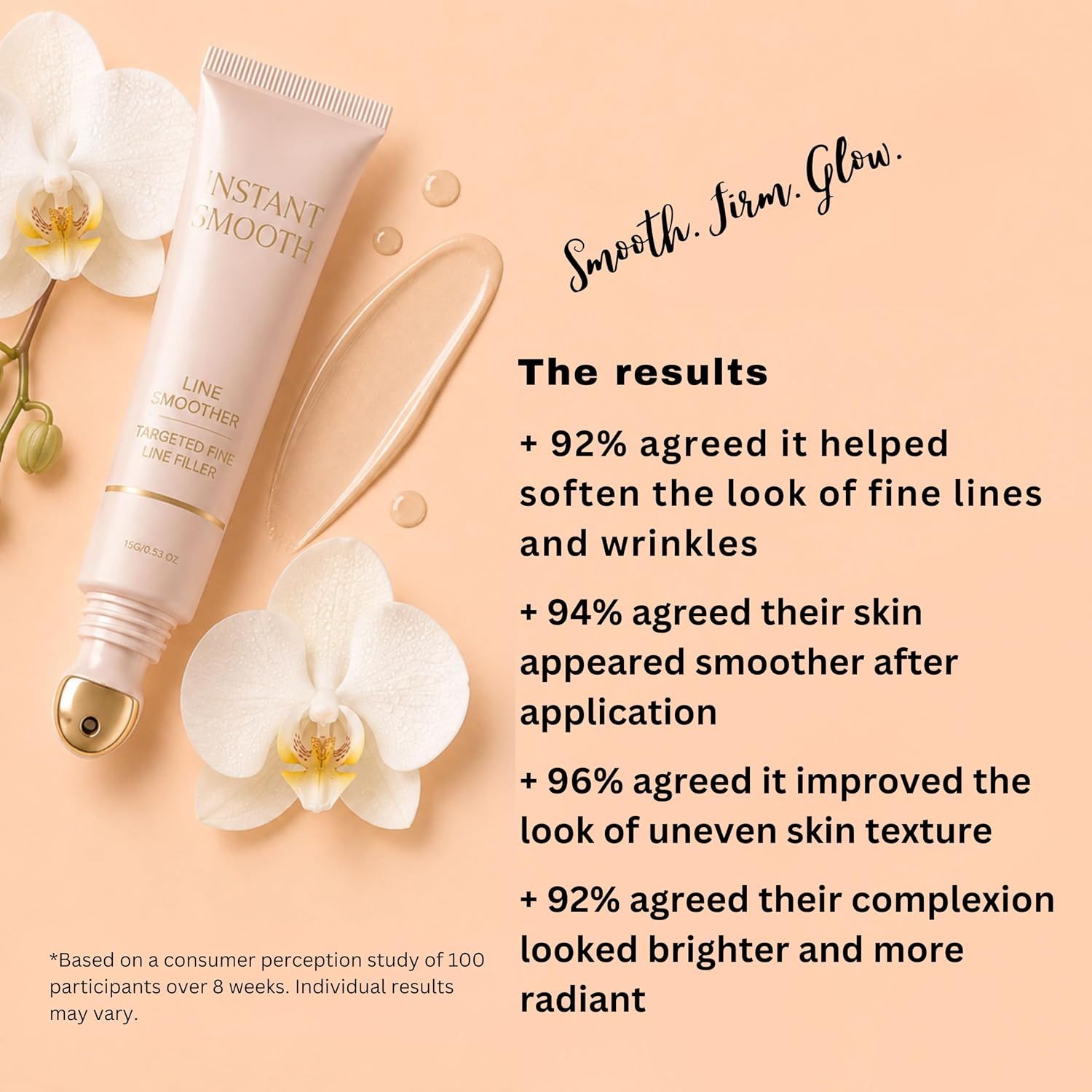 Line Smoother Blurring Primer for Fine Lines & Pores, instant smooth line smoother, Targeted Line Blur with Vitamin C & Niacinamide, Tinted Face Primer for Smooth-Looking Mature Skin (2 Pack)