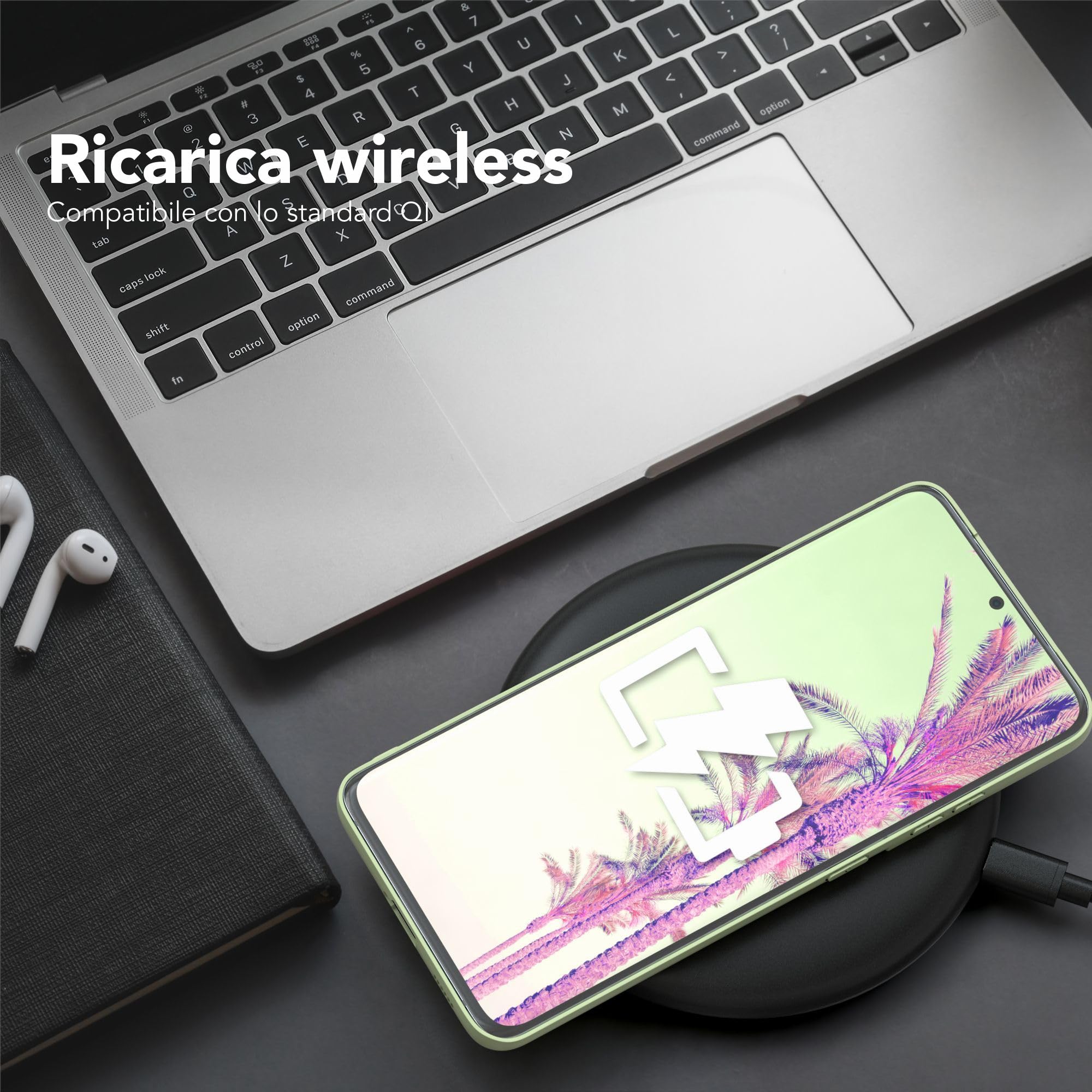 EAZY CASE Custodia Galaxy S21 Plus 5G: Cover In Silicone Antiurto, Sottile E Leggera, Ricarica Wireless, Colore Nero - 3