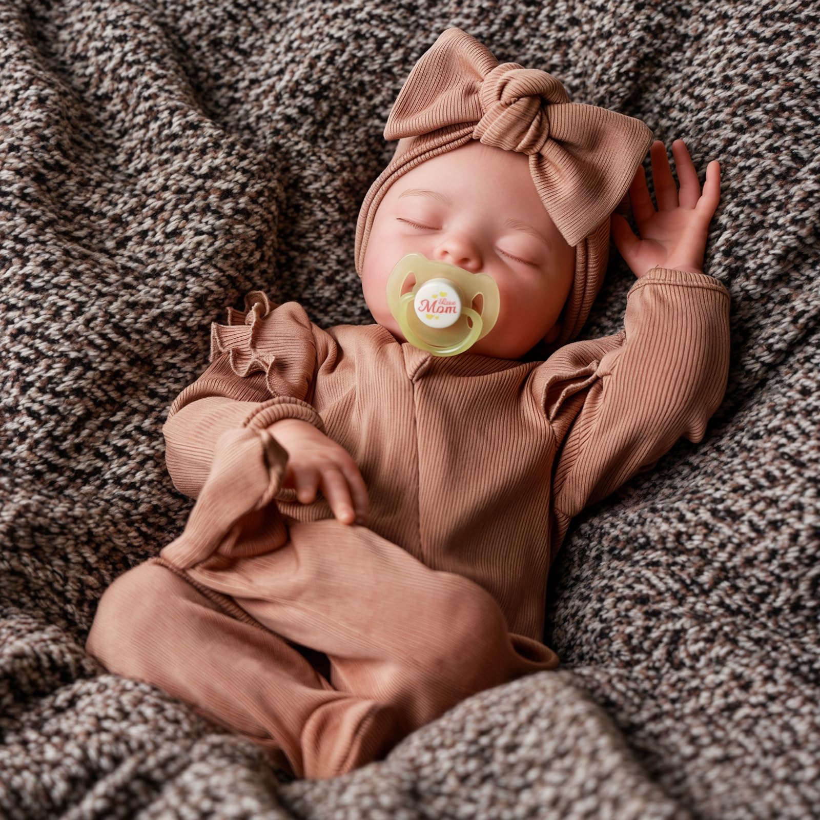 JIZHI Reborn Puppen 20 Zoll Reborn Babies Puppen Mädchen Realistische Baby Stoff Körper Schlafen Reallife Neugeborenen Look Real Lifelike Kleinkind Schließen Sie die Augen