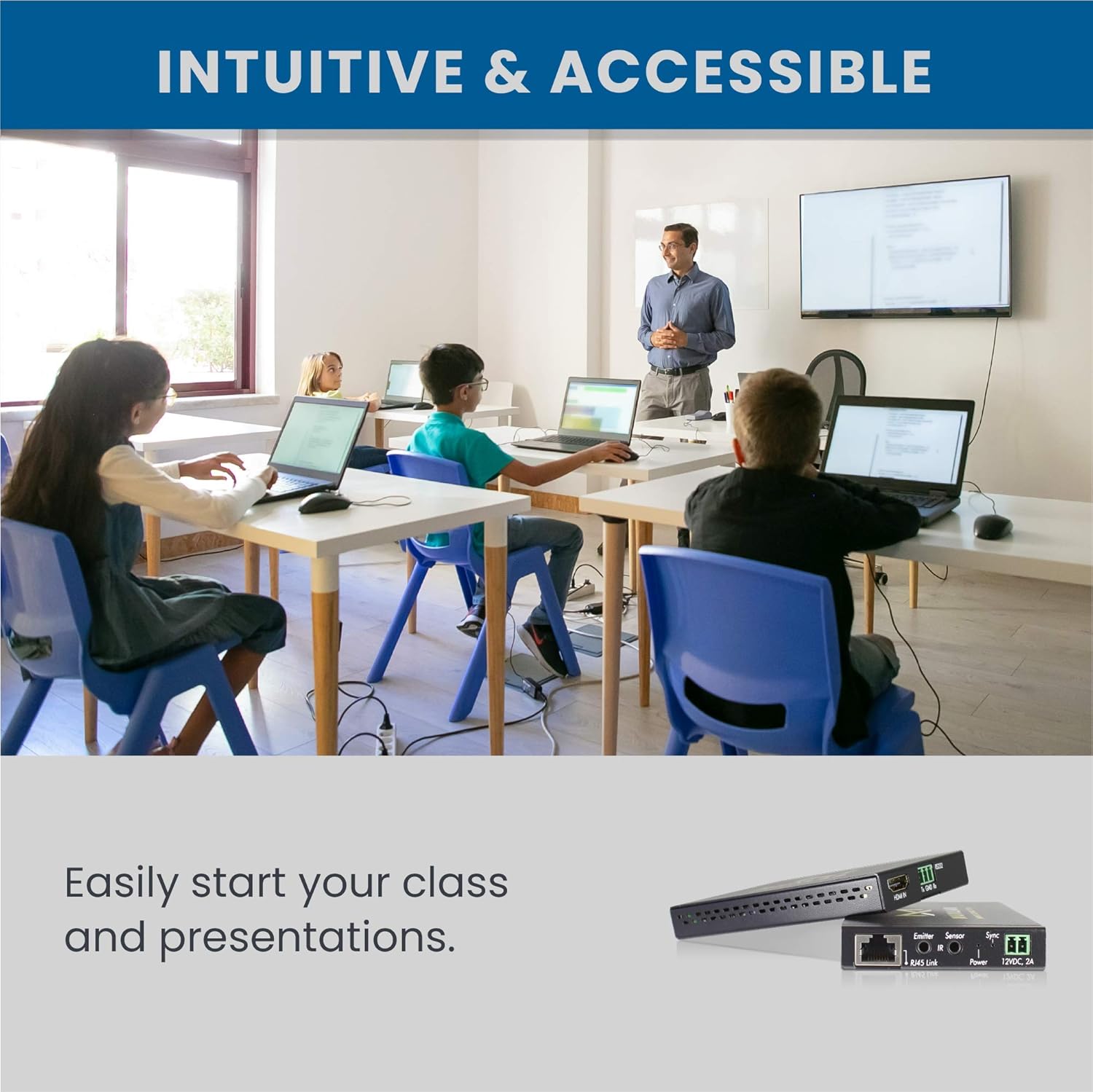 MuxLab HDMI HDBaseT Extender Kit Ultra HD 4K | 60FPS 4:2:0 | 230 Feet (70m) Over Cat5e/6 | Transmitter and Receiver | Bi-Directional IR | RS-232 | HDCP 2.2 | Digital HDBT HDMI Extender | No Driver