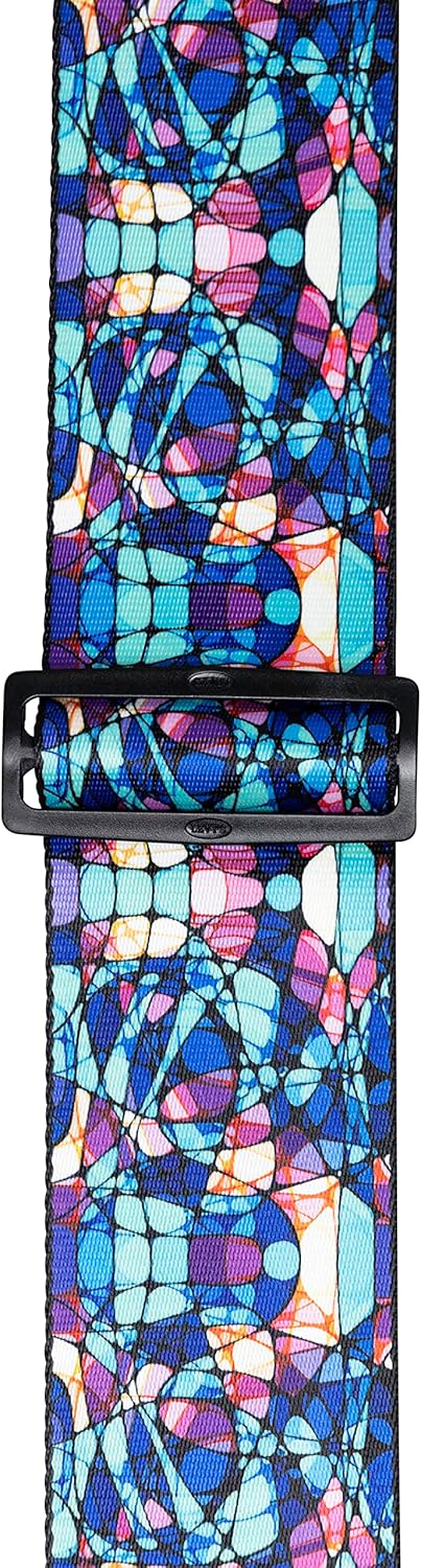 Levy's Leathers 3" Stained Glass Guitar Strap with Blue Mirage Design; (MP3SG-001)