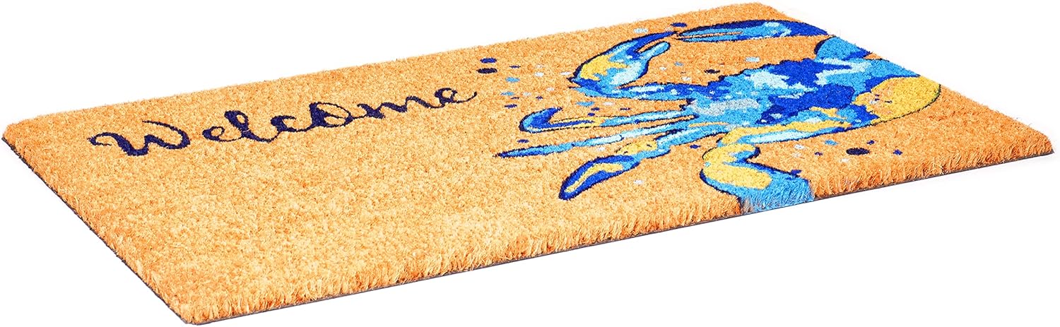 Calloway Mills 107491729 Blue Crab Welcome Doormat 17" x 29"