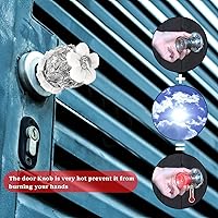 Vista 4 de Sliverdew 2 fundas para pomos de puerta, protector de pomo de puerta floral negro, suave y redondo, para puerta, reutilizable, con esponja, lavable