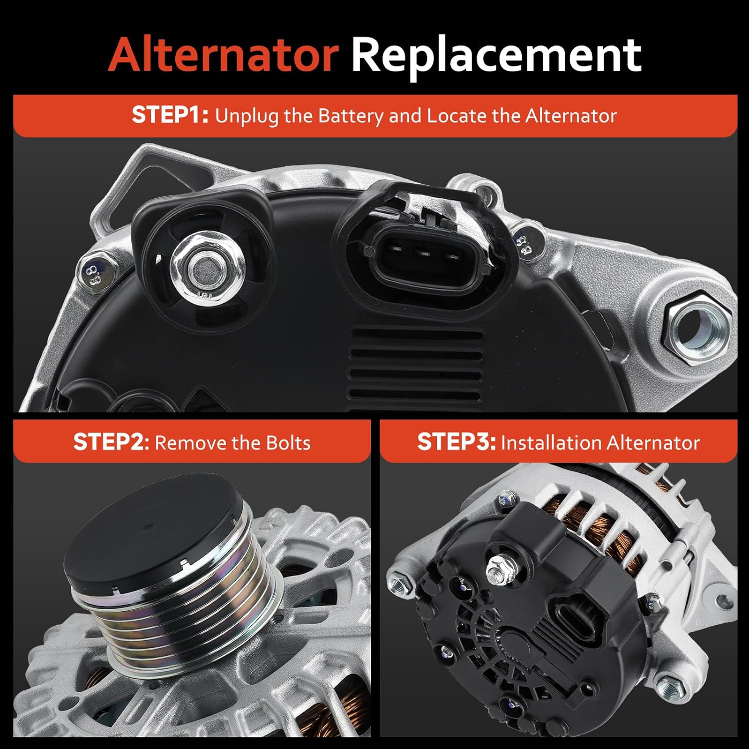 Alternator Replacement 150A For 2014 2015 Kia Optima 2.0L 2.4L,2012-2014 Kia Sorento 2.4L,2013 2014 2015 2016 Hyundai Santa Fe Sport 2.0L 2.4L,Hyundai Sonata 2014 2.4L Replace 11710N