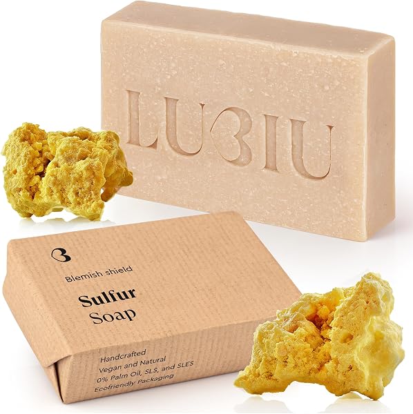 lubiu Sapone Naturale Artigianale – Saponetta Solida per Corpo, Viso e Mani – Zolfo (100 g) - 1