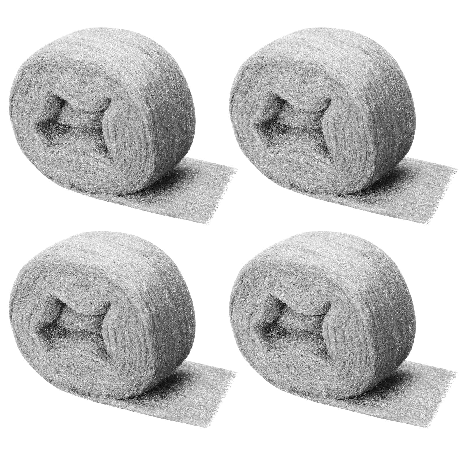 4Pcs Steel Wool Grade 0000 – Ideal for Polishing and Cleaning Wood, Glass, Metal and Stone 16 Metres