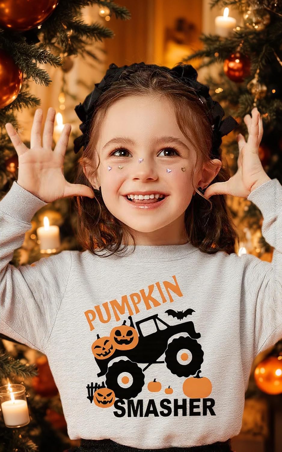 Kids Halloween Sweatshirt Boys Girls Pumpkin Ghost Toddler Shirt Crewneck Long Sleeve Graphic Top for 2-7T - Image 3