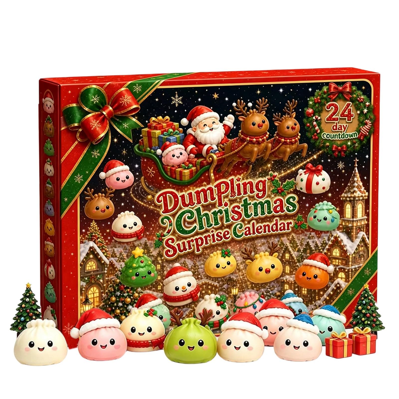 Christmas Dumpling Advent Calendar 2026,24 Day Squishy Countdown Toy | Soft & Squeezy Toys,dumpling squishy advent calendar, Christmas squishy advent calendar — image 1