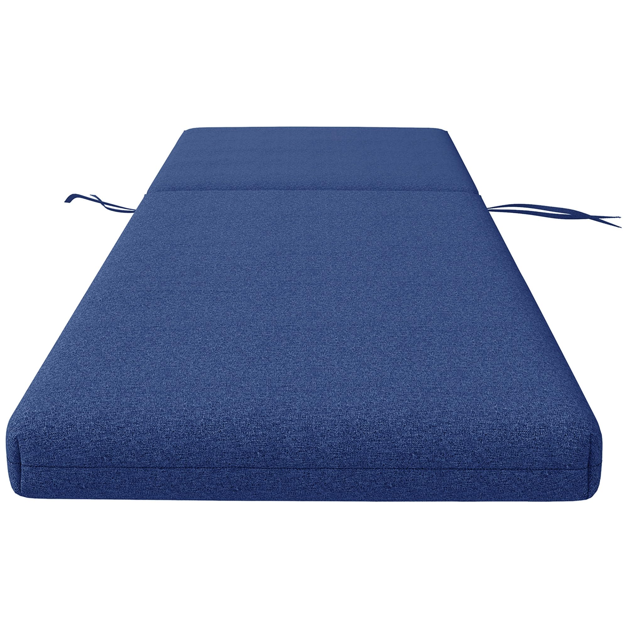 Outsunny Lot de 2 Matelas pour Chaise Longue transat Bain de Soleil avec Sangles d'attache pour Jardin dim. 190,5L x 58,4l x 7H cm Bleu