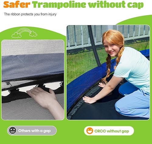 Miniatura 36 de ORCC Trampolín de 1200 libras de capacidad de peso de 16, 15, 14, 12, 10, 8 pies, trampolines para exteriores para niños y adultos