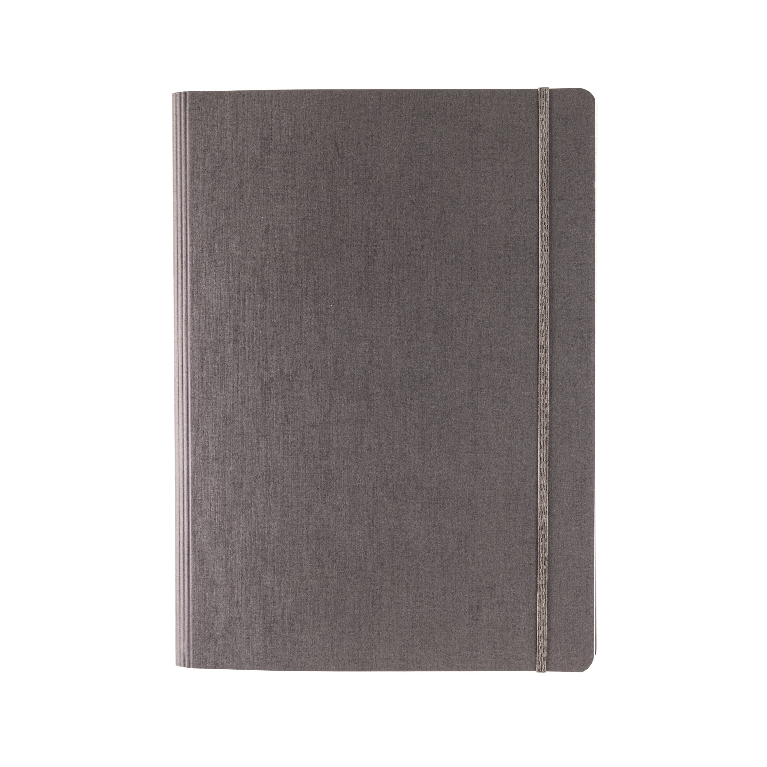 Carnet A4 ligné Fabriano Ecoqua Plus gris à spirales cachées