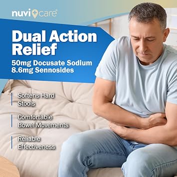 NUVICARE Senna Plus Docusate 50mg + Sennosides 8.6mg Softener,100Ct