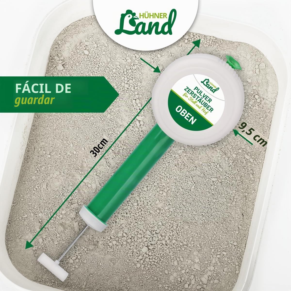 HÜHNER Land Zerstäuber de tierra de diatomeas - Pulverizador en polvo, bomba de polvo para tierra de diatomeas para gallinas | Pulverizador de polvo de tierra de diatomeas, nebulizador para gallinero