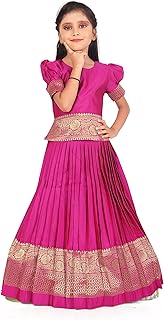 FELIZ THE DESIGNER STUDIO New south Indian traditional pattu pavadai Tapeta Silk Lehenga choli for girls dress
