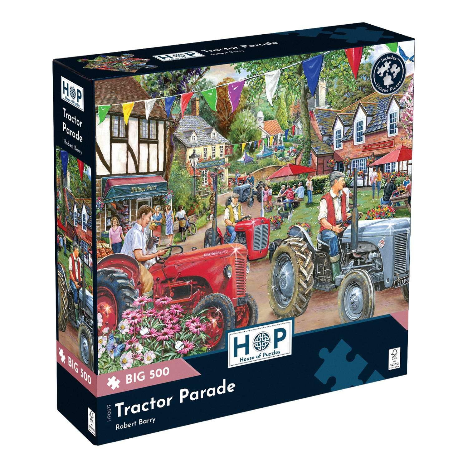 The House of Puzzles Tractor Parade BIG 500 Puzzle | Large Piece Jigsaw