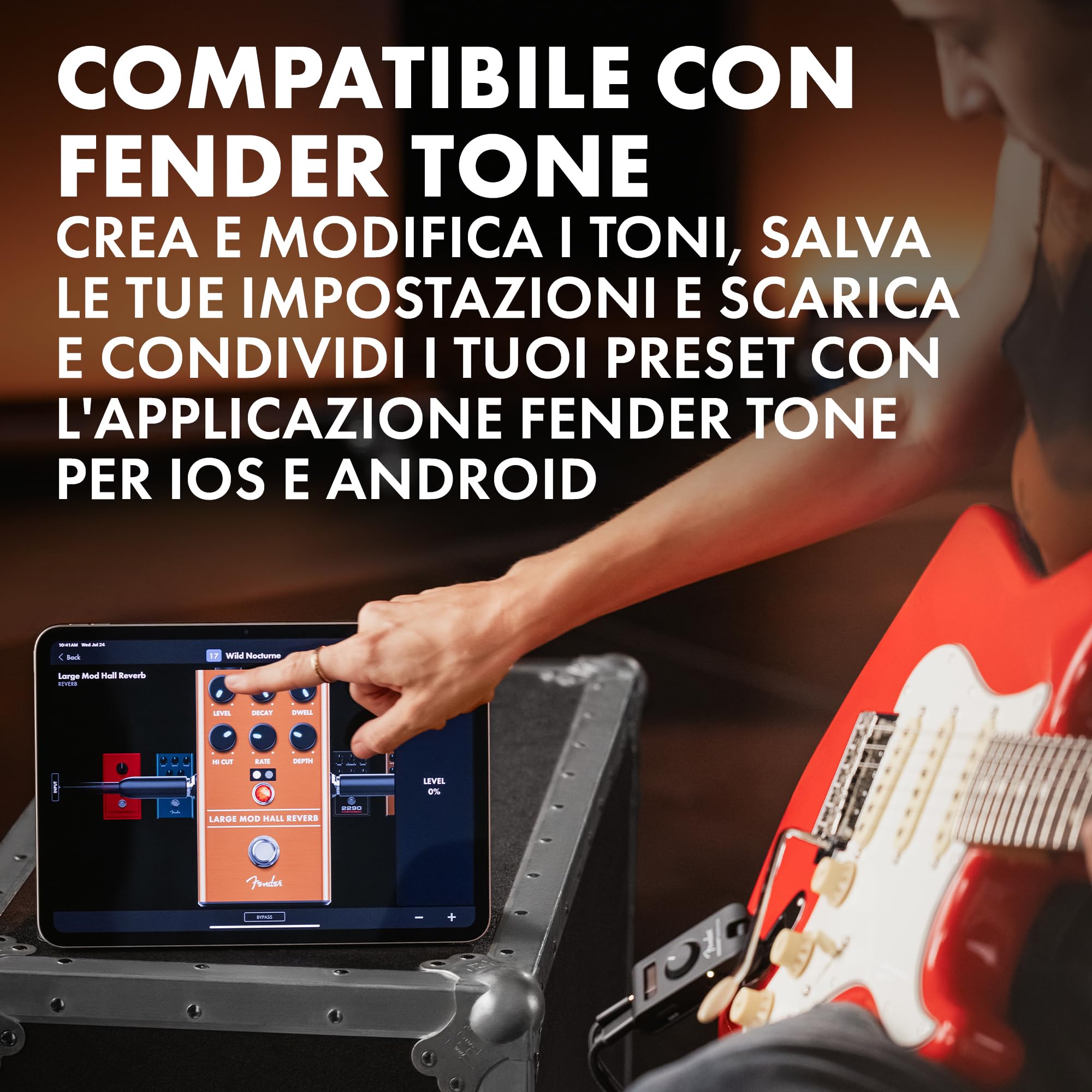Fender Mustang Micro Plus Amplificatore per Chitarra, 25 modelli, 25 Effetti, Bluetooth, 100 preset, Ricaricabile USB