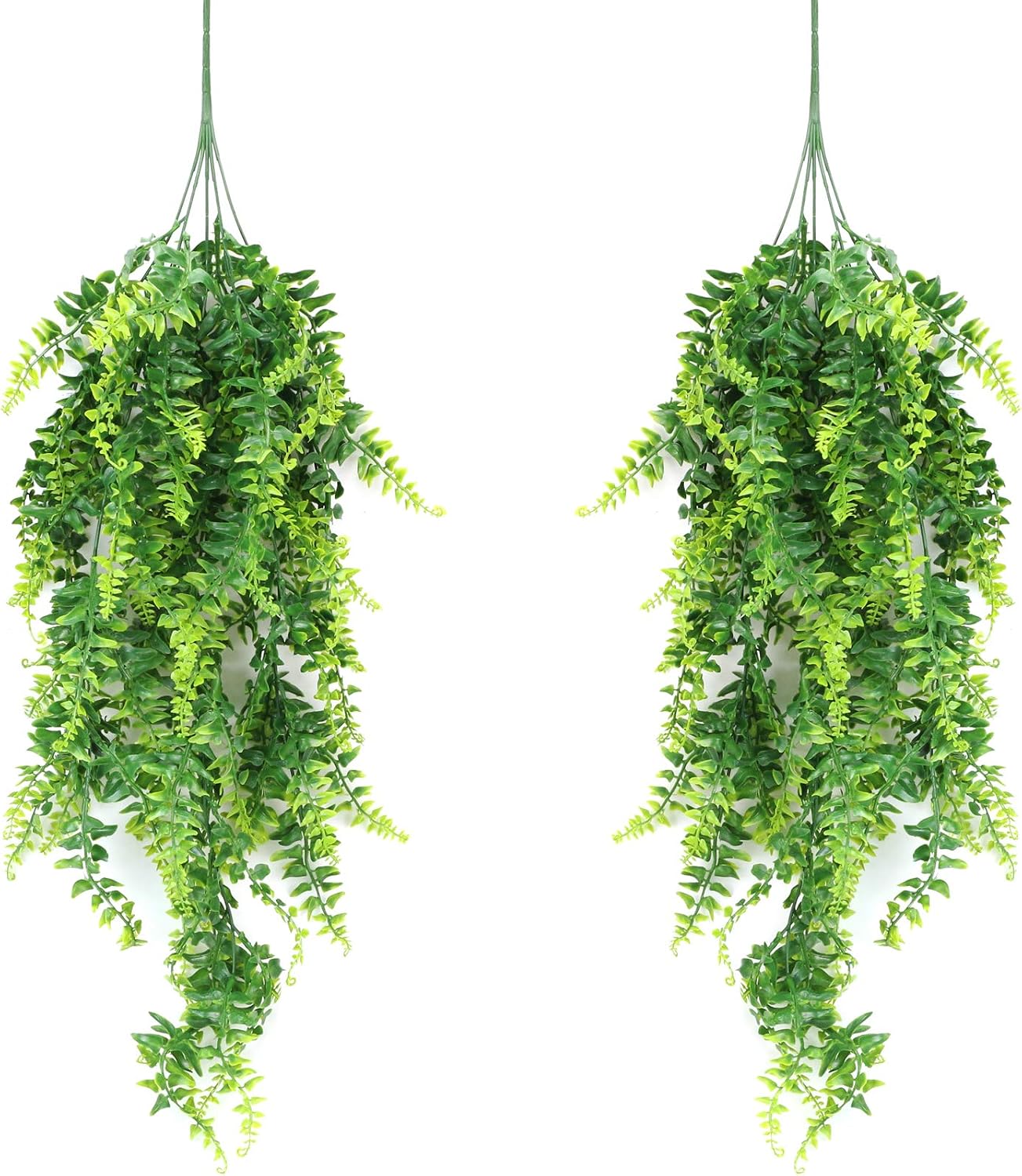 BILLIOTEAM 2 Pack 33" Artificial Hanging Vines Boston Ferns Plants,Fake Vines Climbing Plant Greenery Rattan for Bearded Dragon Lizard…