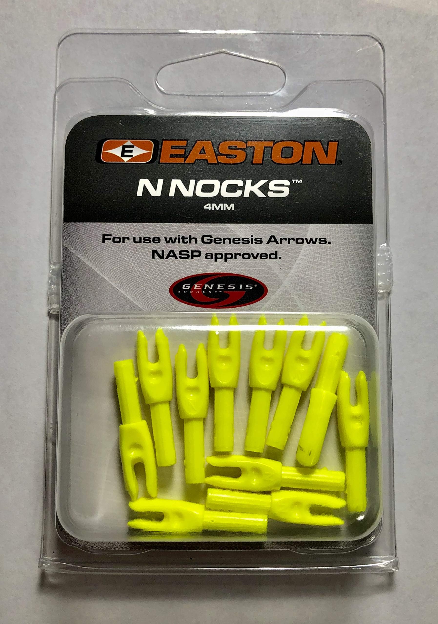 EastonGenesis N Archery Nocks (12 Pack), Yellow