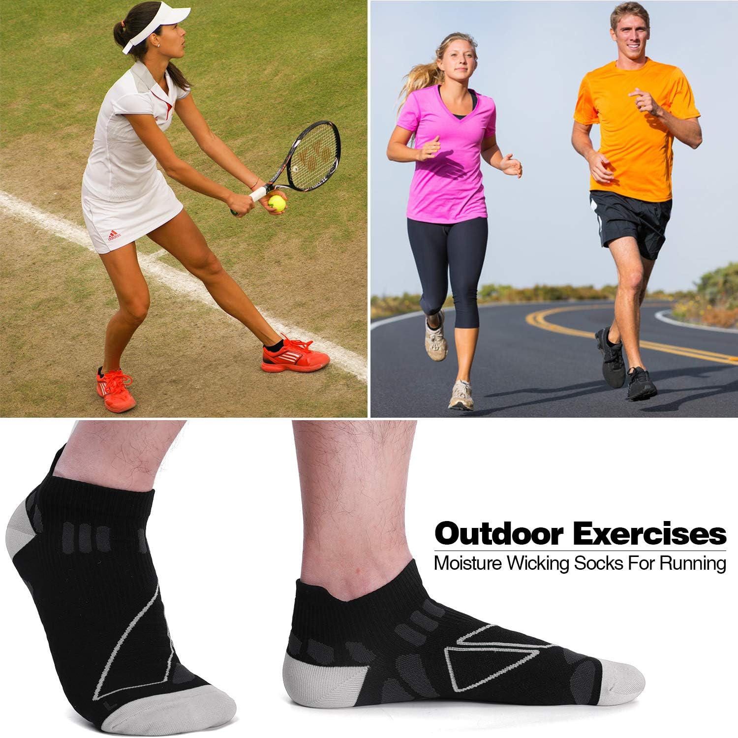 No Show Moisture Wicking No Blisters Athletic Running Socks for Men and Women