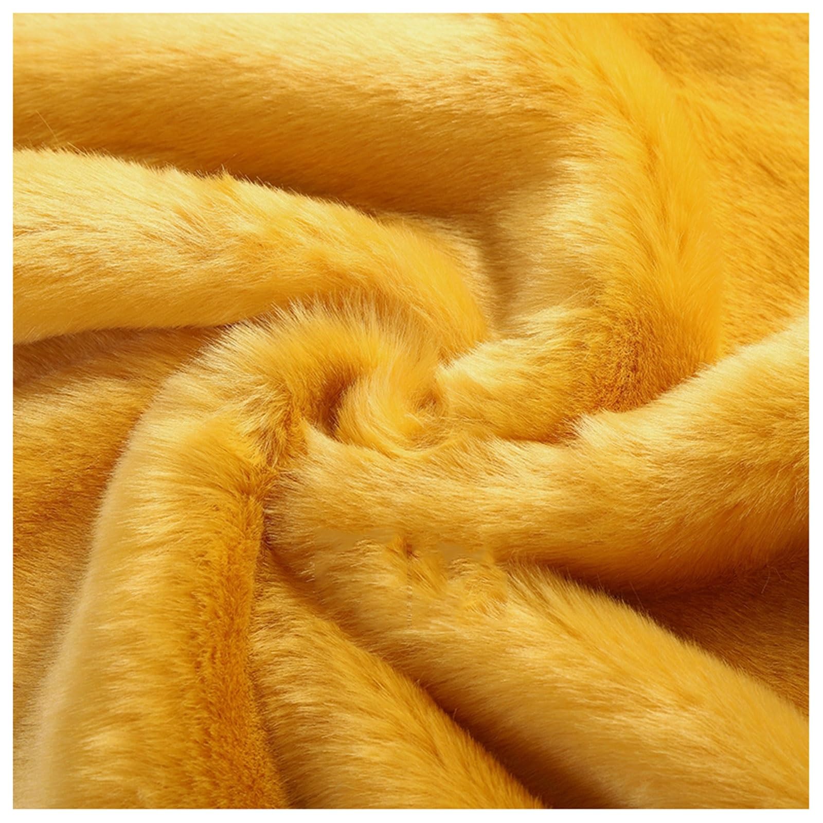 Faux Fur Plush Shaggy Faux Fur Fabric 2.8cm Long Pile Fur Fake Fur Materials, Soft and Fluffy Craft Fabric, for DIY Arts, Crafts, Apparel, Costume, Rug, Accessories, 50x20cm/50x180cm (Color : Yellow — image 1