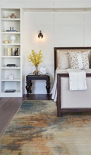 Kaleen Scottsman Collection - Alfombra abstracta moderna de 18 x 18 pulgadas, multicolor