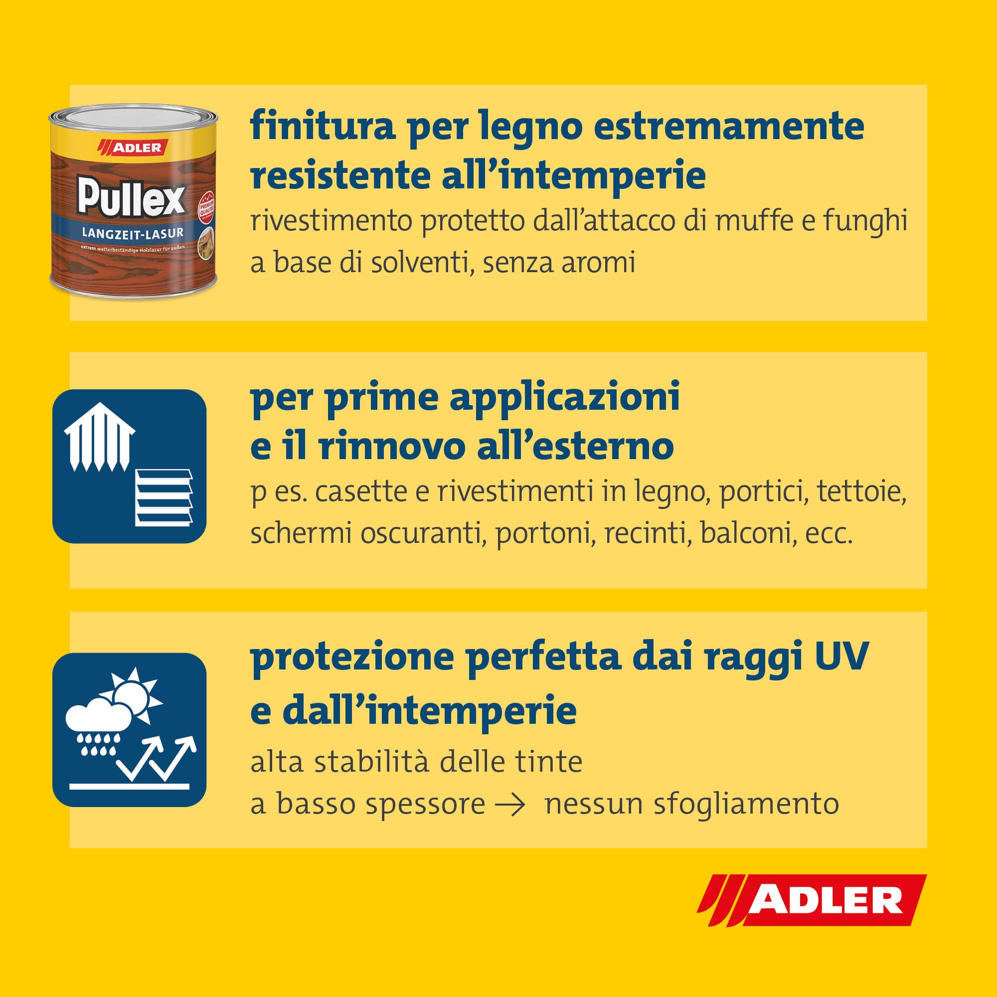 ADLER Pullex Langzeit-Lasur Weide Holzlasur für außen lasierend 2,5 l