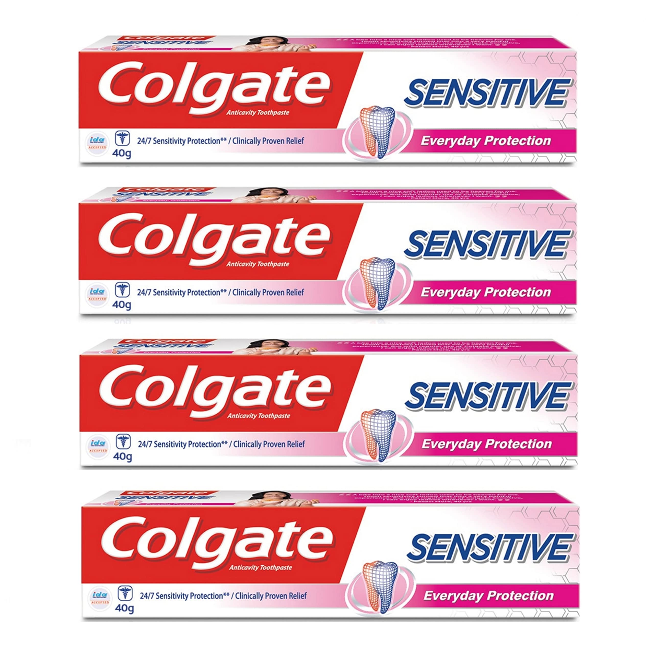 Colgate Sensitive Everyday Protection 40G Cavity Protection Toothpaste (160G, Pack Of 4, 40G Each) (B0BRD9FMS5) Amazon Price History, Amazon Price Tracker