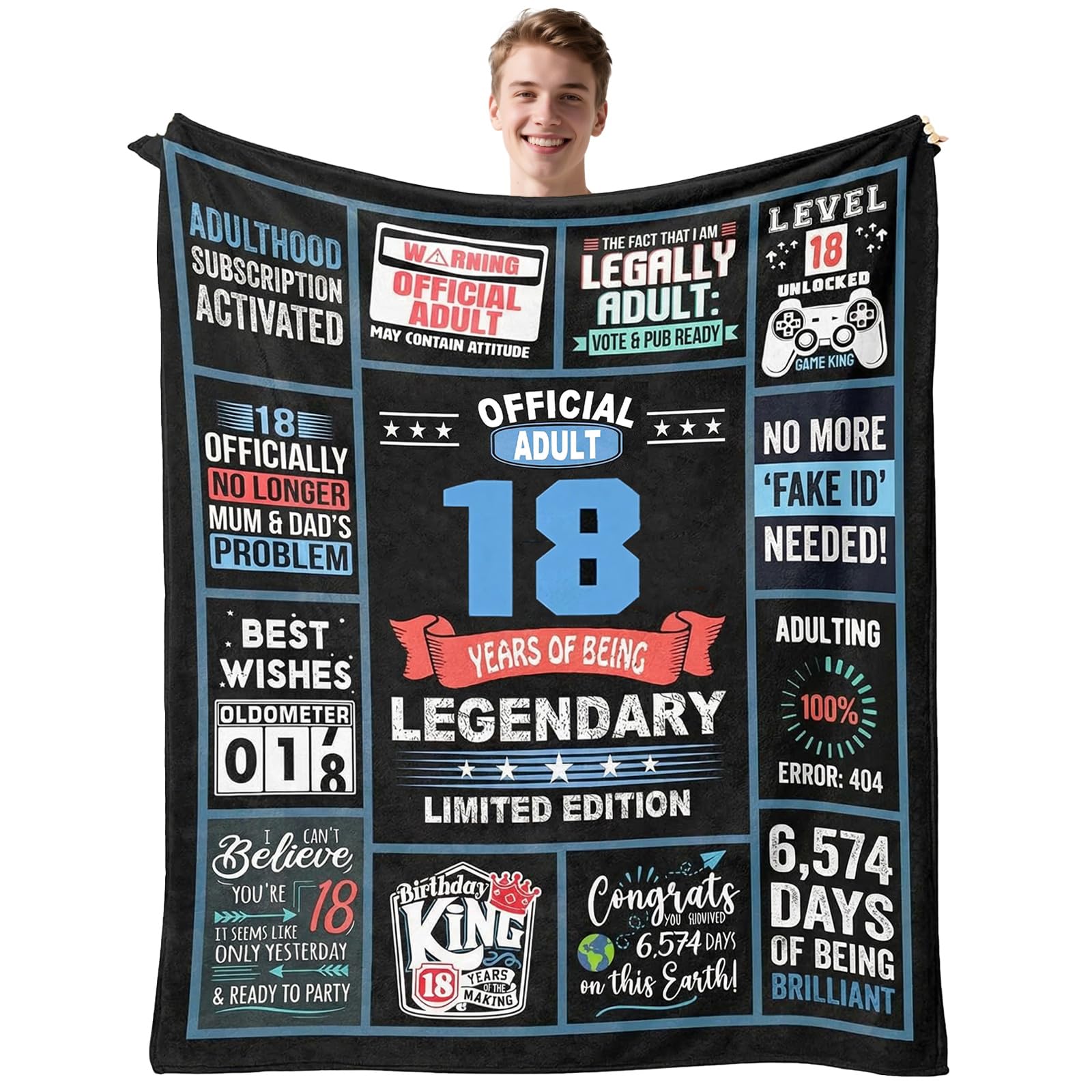 twirush Birthday Gifts for Boys, 18th Birthday Gifts 150x130cm, Son Present from Mum Dad, Game Gitft for Brother, Teenages and Sons on Birthday, Chrismas