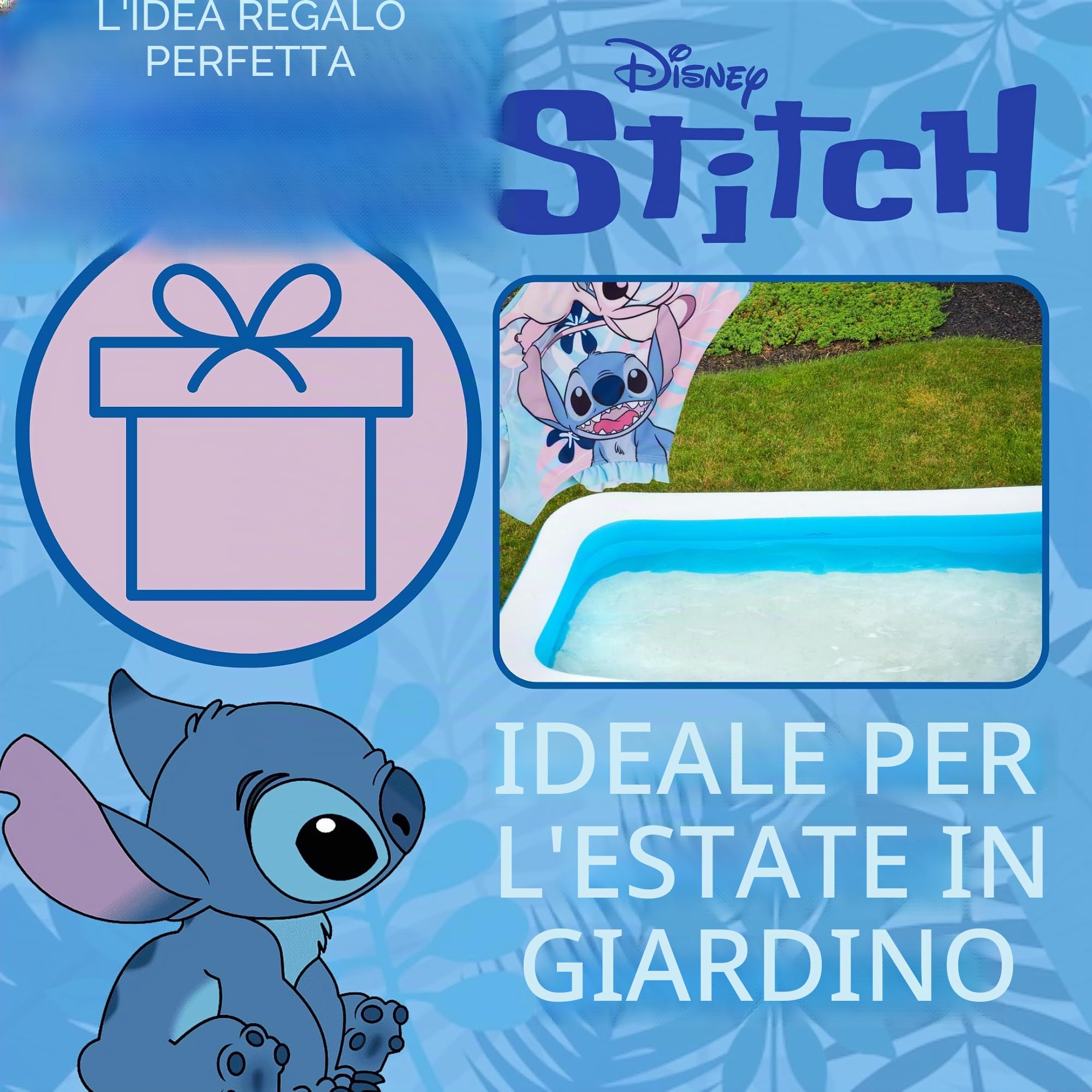 Disney Costume da bagno Stitch per ragazze, costume da bagno Angel Un pezzo per bambini, abbigliamento da spiaggia e piscina.