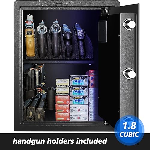 Miniatura 5 de Caja fuerte biométrica de seguridad para huellas dactilares, caja de seguridad de acero para el hogar, la oficina y el hotel, pistola segura,