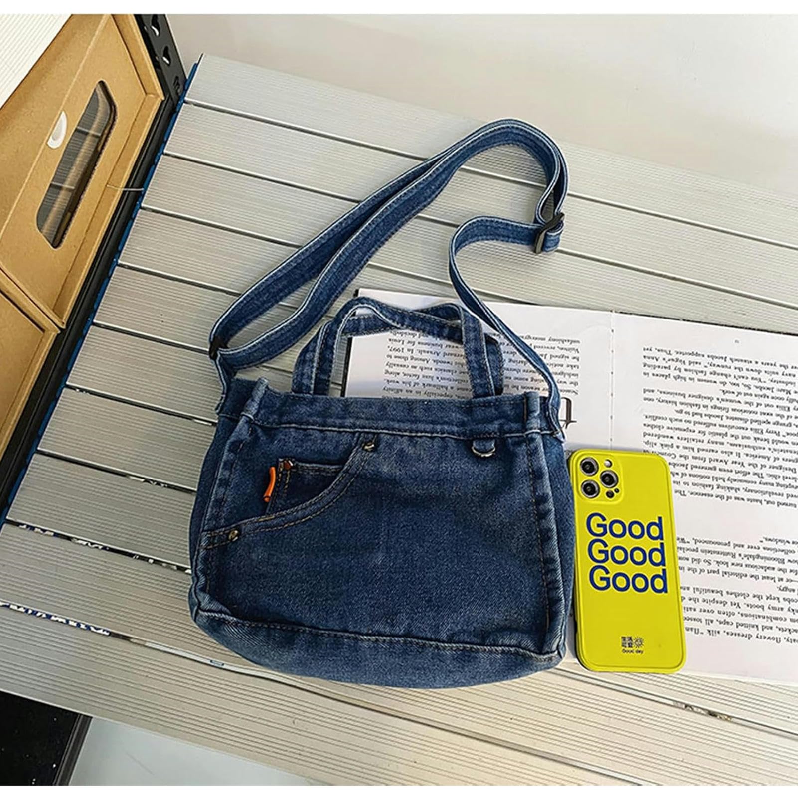 Borsa Donna Tracolla Borse Casual per Donne in Denim Spalla per Spalle Borse per La Spesa per Ragazze-Sky Blue-25 Cm